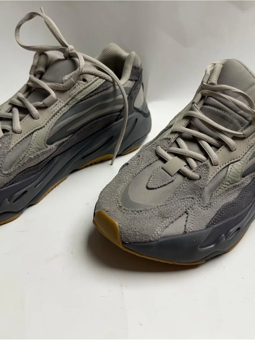 Adidas yeez Men's Neutral Gray Suede & Mesh Athletic Sneakers
